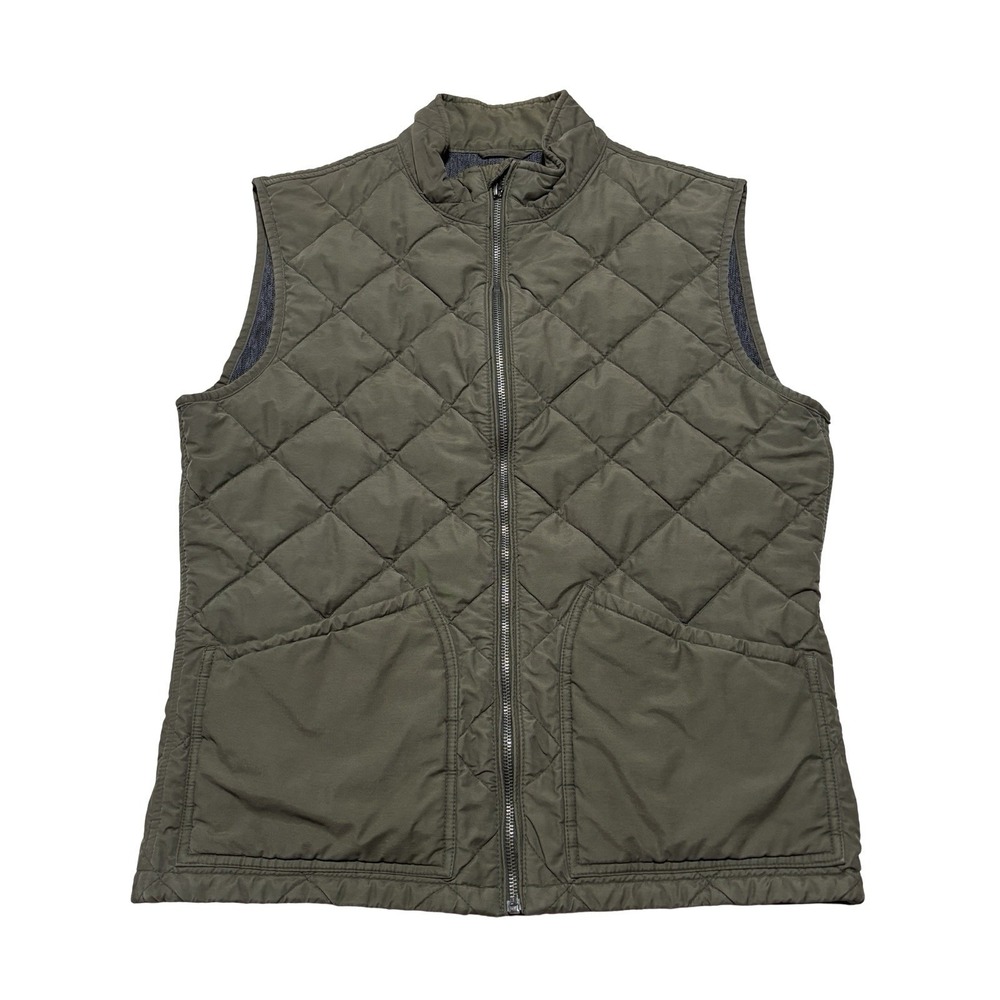 GAP Men's Quilted Lined Vest Full Zip Green Size Small 20 x 25